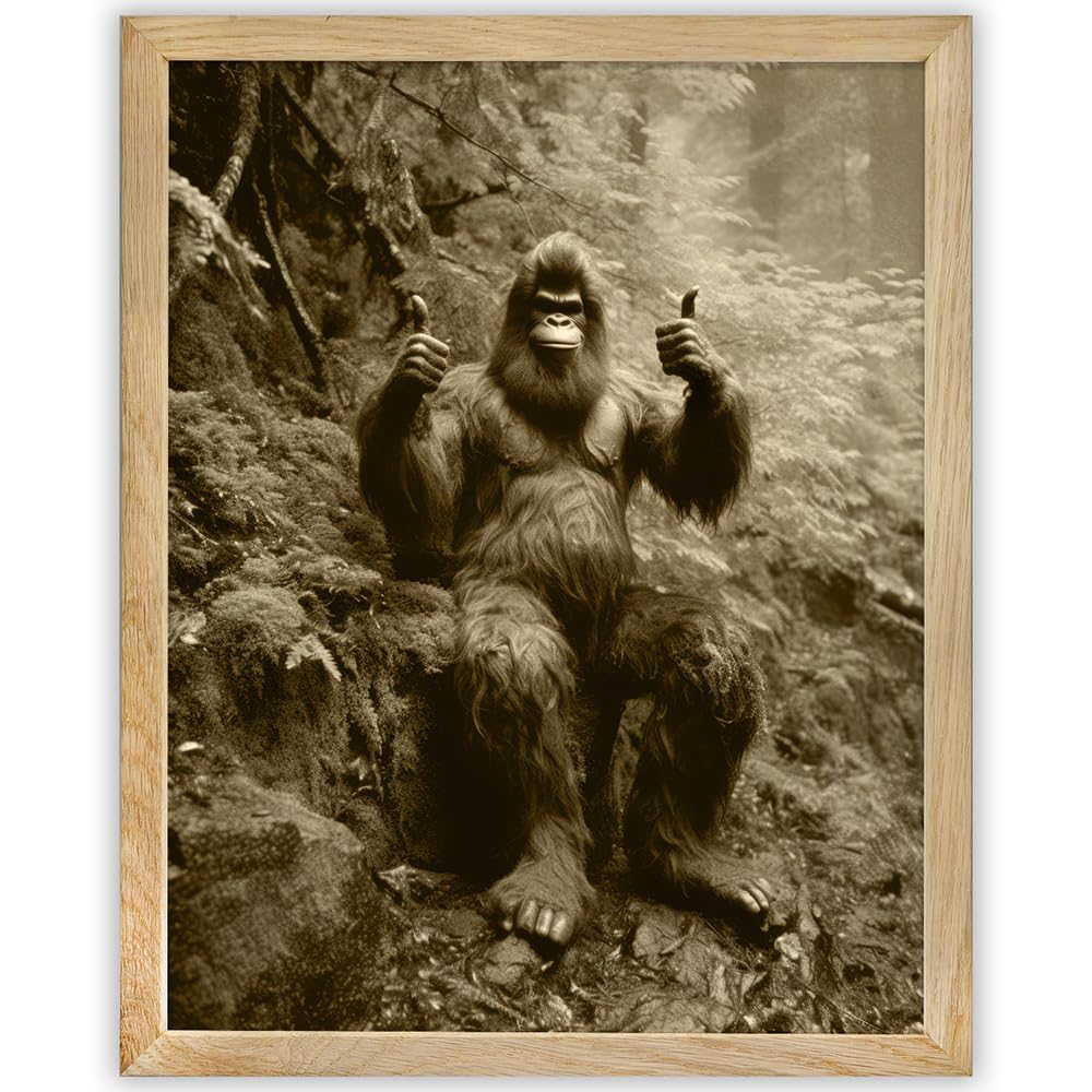 Amazon.com: Bigfoot Making Two Thumbs Up Vintage 11x14 Framed